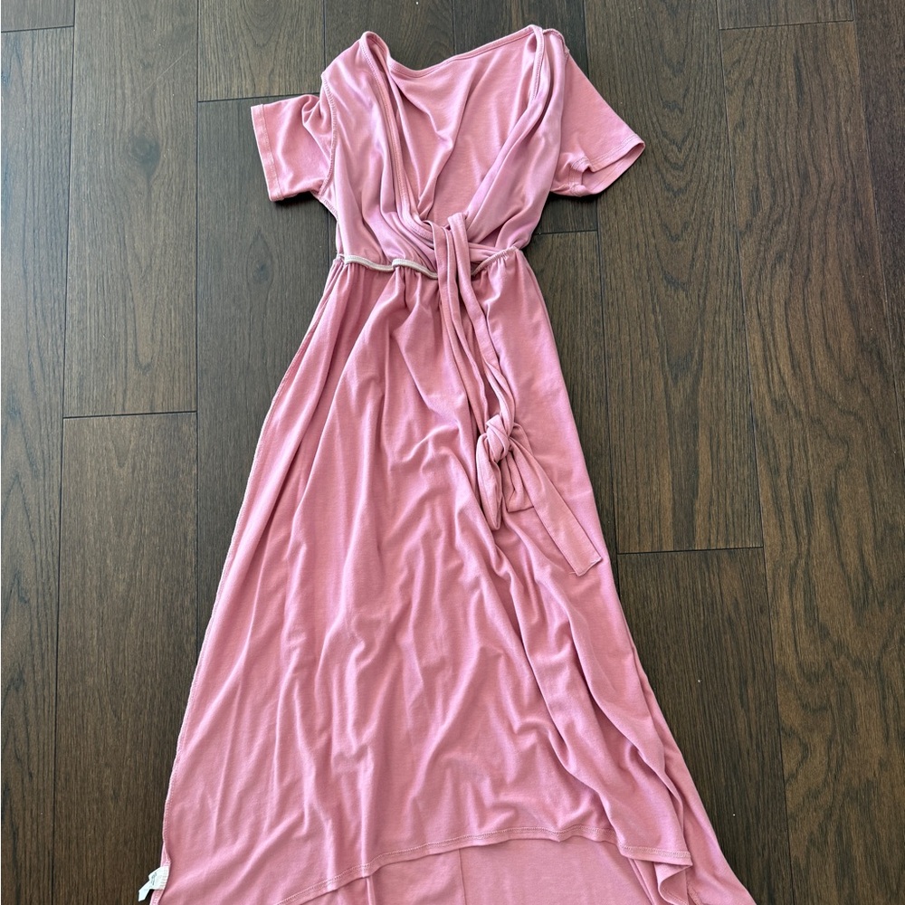 Pink blush maternity nursing dress